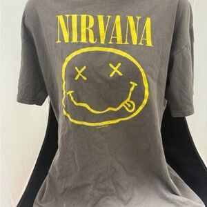 NIRVANA Gray Tee with Yellow Print